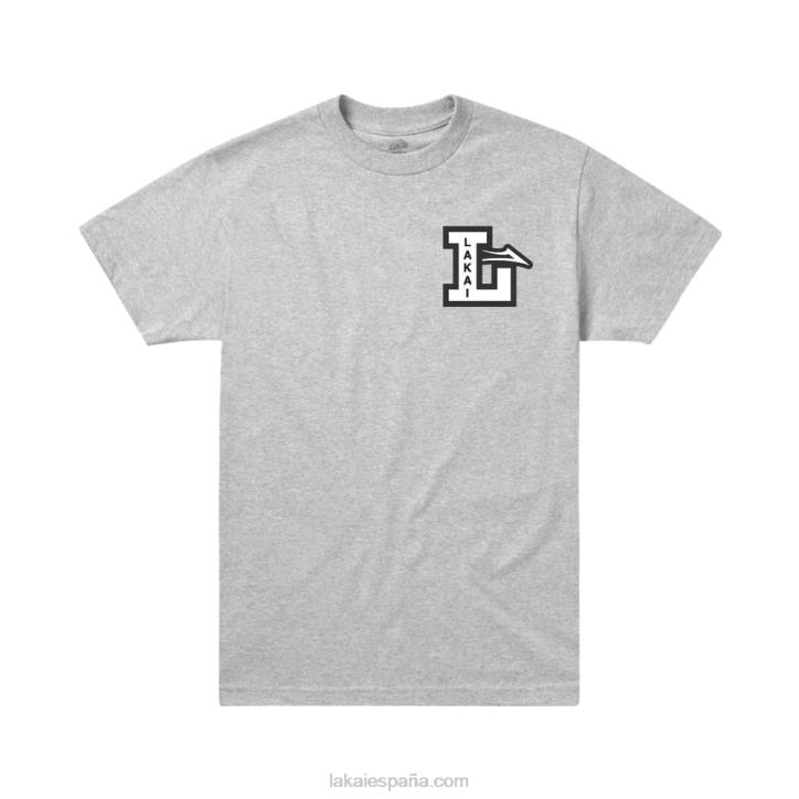 camiseta de letra Lakai cuero gris 80B2161