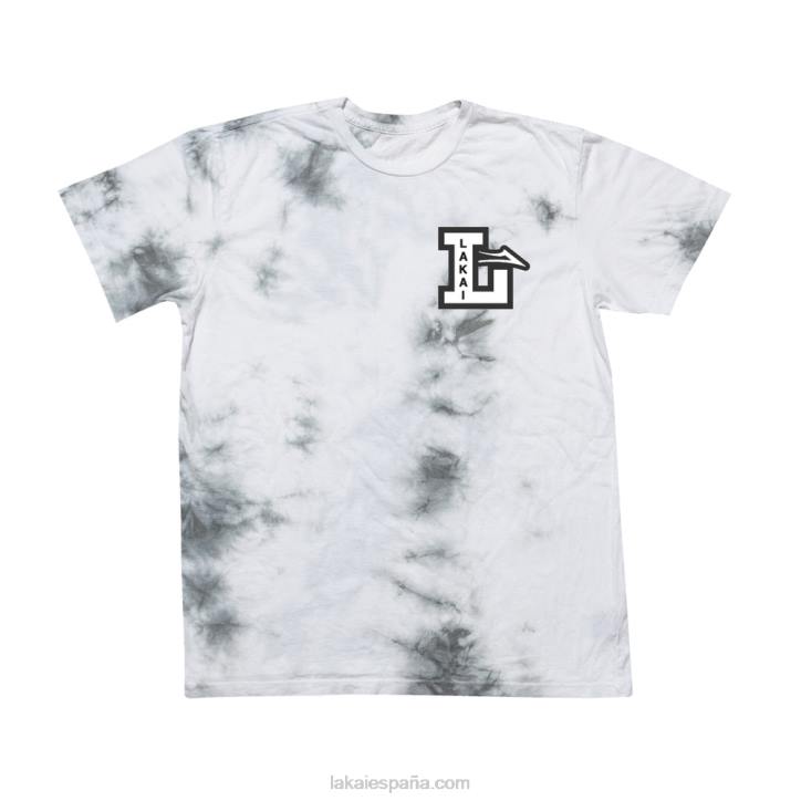 camiseta de letra Lakai teñido anudado gris 80B2159