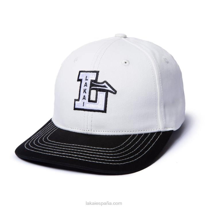 gorro tipo polo con letras Lakai blanco negro 80B2154
