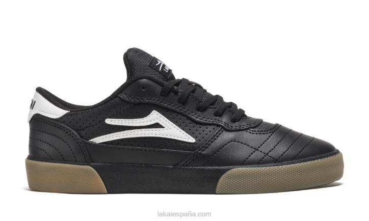 zapatos de skate de cuero cambridge Lakai negro 80B2188