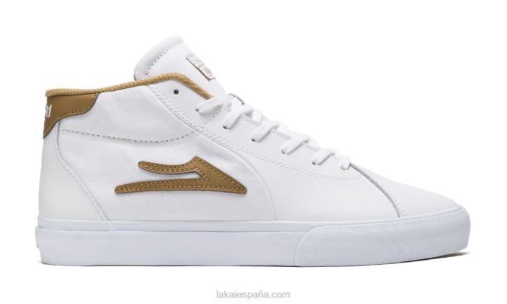zapatillas de skate de piel flaco 2 mid Lakai blanco 80B2238