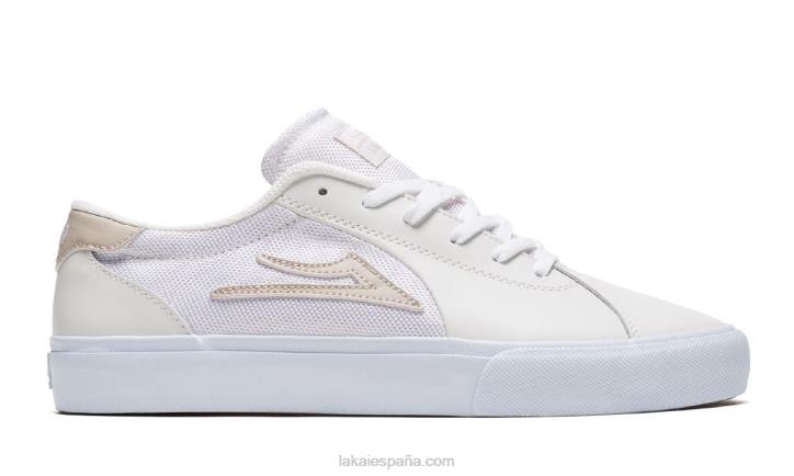 zapatos de skate de cuero flaco 2 Lakai blanco 80B2241