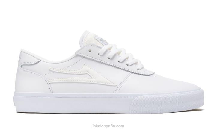 zapatos de skate de cuero Manchester Lakai blanco 80B2288