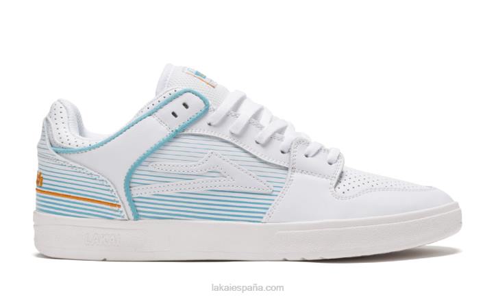 zapatos de skate de cuero galés telford low x rob Lakai blanco 80B2277