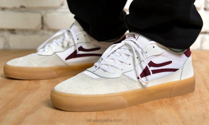 cambridge_lakai_cuero_blanco_burdeos_80b264.jpg cambridge Lakai cuero blanco/burdeos 80B264 - Image 1