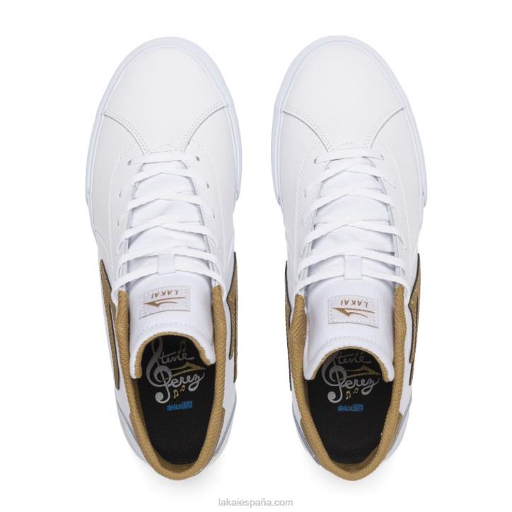 zapatillas de skate de piel flaco 2 mid Lakai blanco 80B2238 - Image 2
