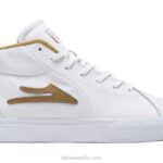 zapatillas de skate de piel flaco 2 mid Lakai blanco 80B2238