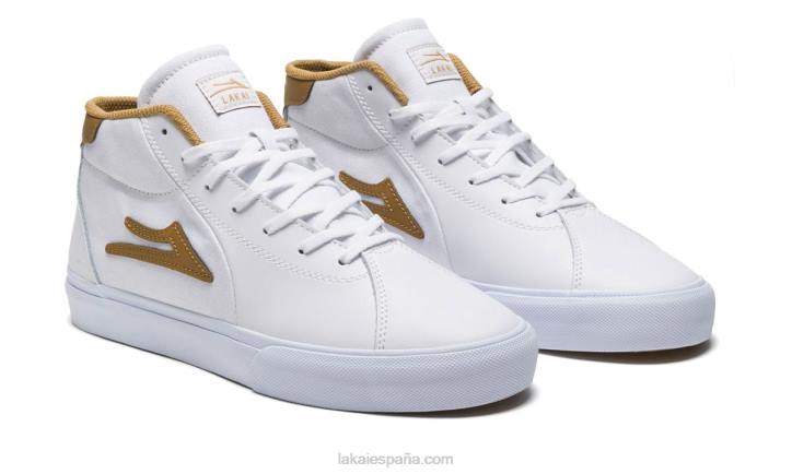 zapatillas de skate de piel flaco 2 mid Lakai blanco 80B2238 - Image 4