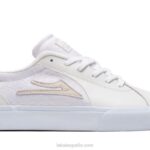 zapatos de skate de cuero flaco 2 Lakai blanco 80B2241