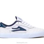 zapatos de skate de cuero para niños cambridge Lakai blanco 80B2176