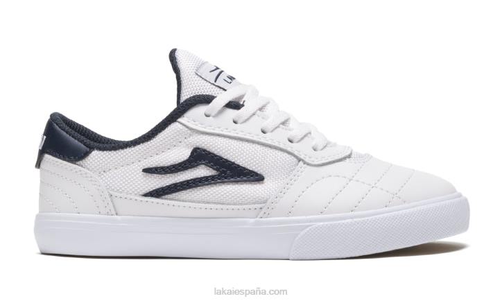 zapatos de skate de cuero para niños cambridge Lakai blanco 80B2176 - Image 3